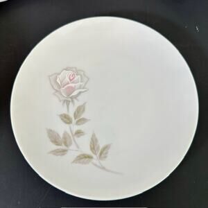 Noritake Edenrose 3 Bread & Butter Plates Gray/Pink/White Roses VTG